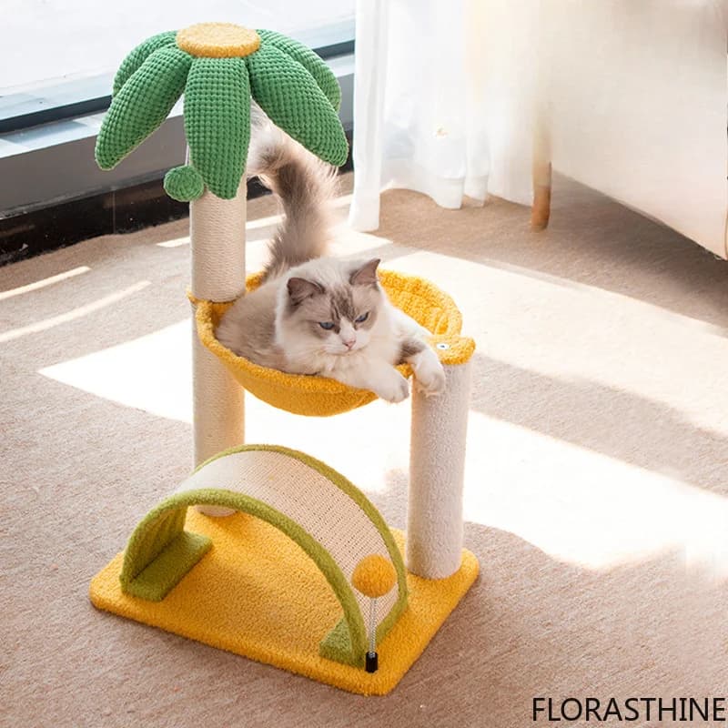 Creative Coconut Cat Tree Climbing Frame Sisal Scratching Posts Comfortable Wear-resistant Nest Cat's Kitten Toy Pet Accessories