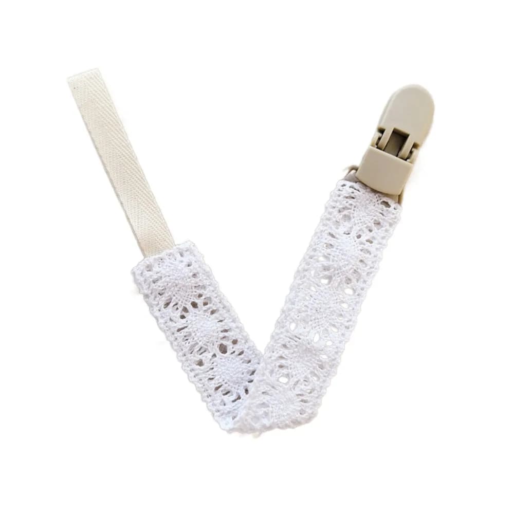 Clip per Ciuccio in Pizzo alla Moda, Catena di Sicurezza in Tessuto e Plastica, Porta Ciuccio Anti-smarrimento, Clip per Massaggiagengive per Prevenire la Perdita del Ciuccio