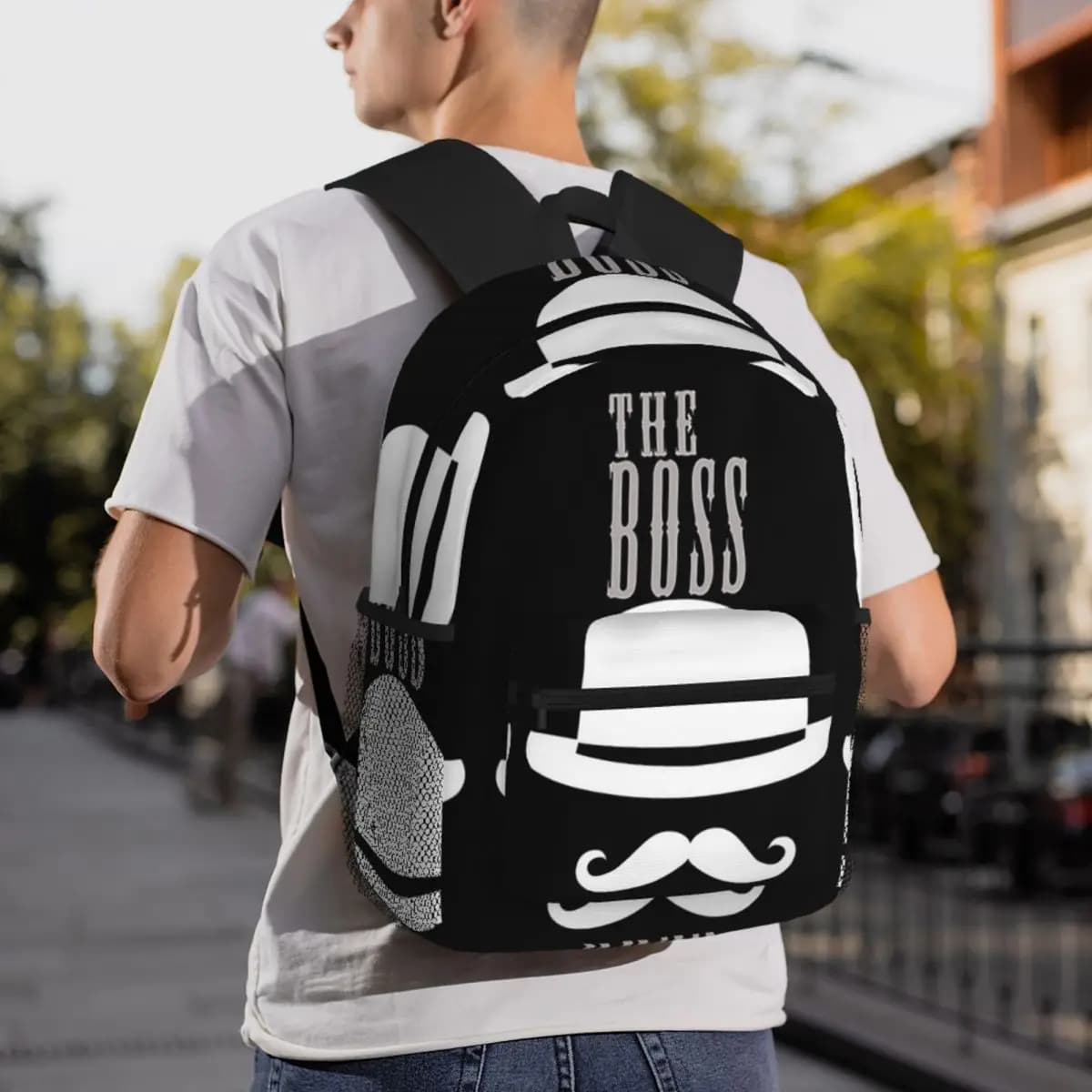 The Boss The Real Boss Backpack Daypack Large Capacity Boys Girls BookBag School Bag Shoulder Bags for Men Women
