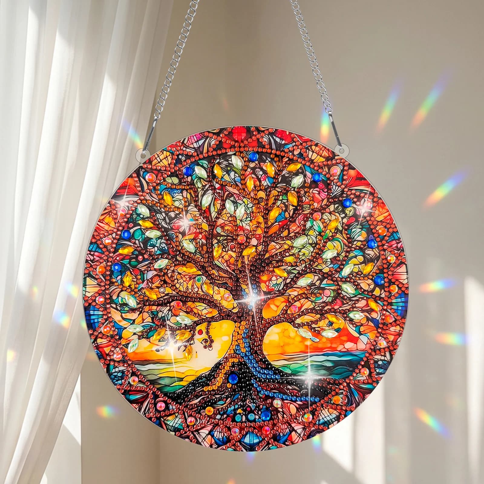 Diamond Art Kits Special Shaped Rhinestone DIY Acrylic Diamond Art Window Wall Pendant Hanging Ornament Kit Rhinestone Painting