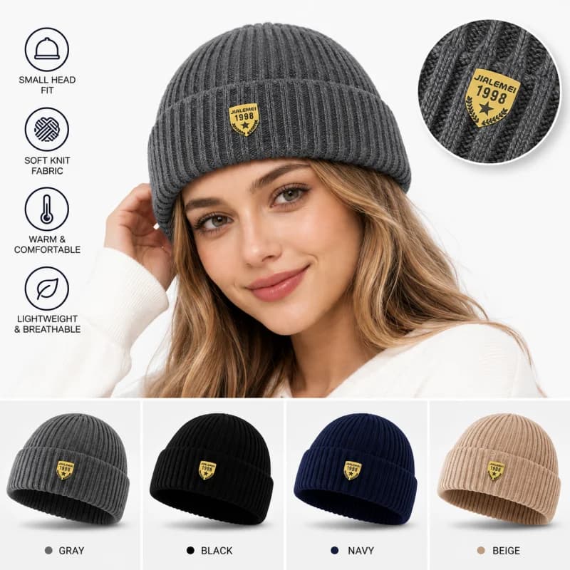 Winter Beanie Hat for Men Women, Warm Soft Ribbed Knit Cuffed Cap, Stretchy Skull Hat for Outdoor Sports Casual Daily Wear