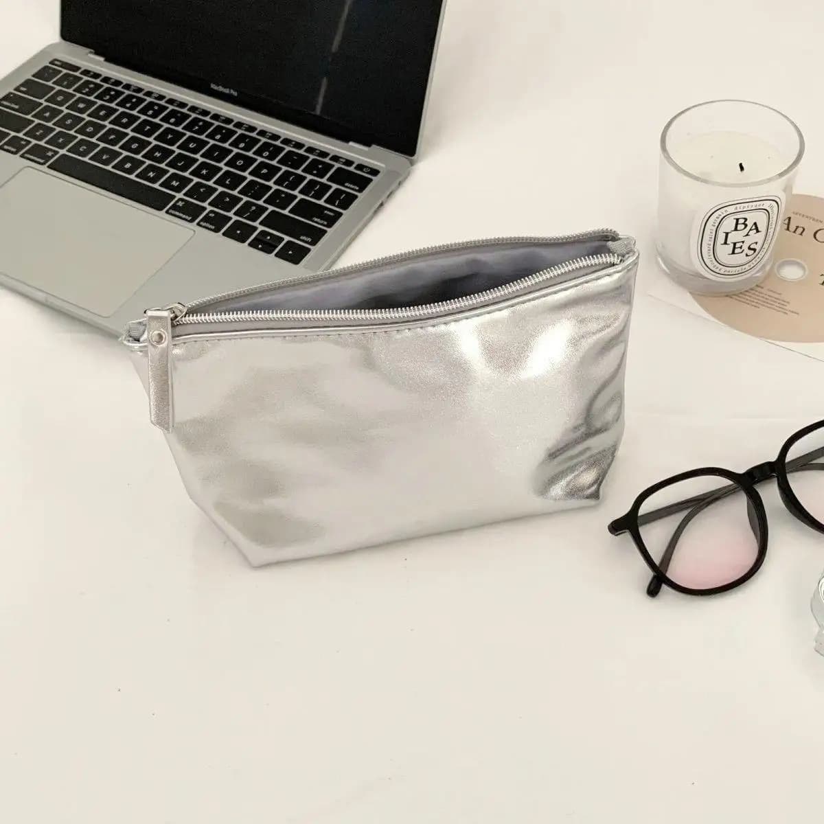 Bright PU Coin Purse Cosmetic Bag Retro Wallet Korean Style Small Item Bag Solid Color Coin Purse Zipper Coin Purse Outdoor