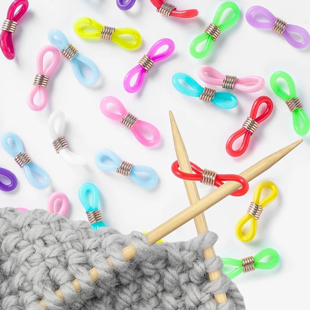 20PCS Tappi per aghi per maglieria in gomma Protezioni per punti dell'ago per maglieria Cappucci per punta dell'ago Accessori per progetti di maglieria all'uncinetto
