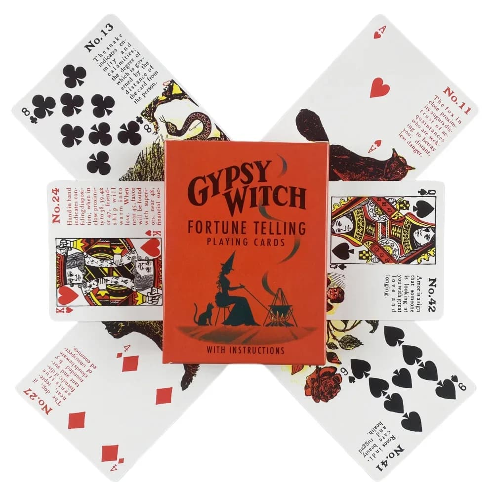 Carte da Gioco per Divinazione Gypsy Witch Oracle A 46 Tarot English Visions Divination Edition Deck Borad Games