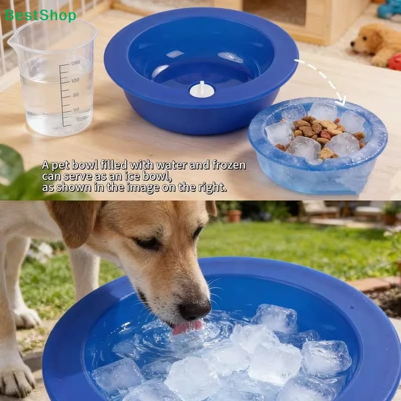 ♬Summer Cooling Dog Bowls Pet Ice Bowl Water Feeder Long Lasting Cold Retention Let Pets Enjoy Cool Drinking