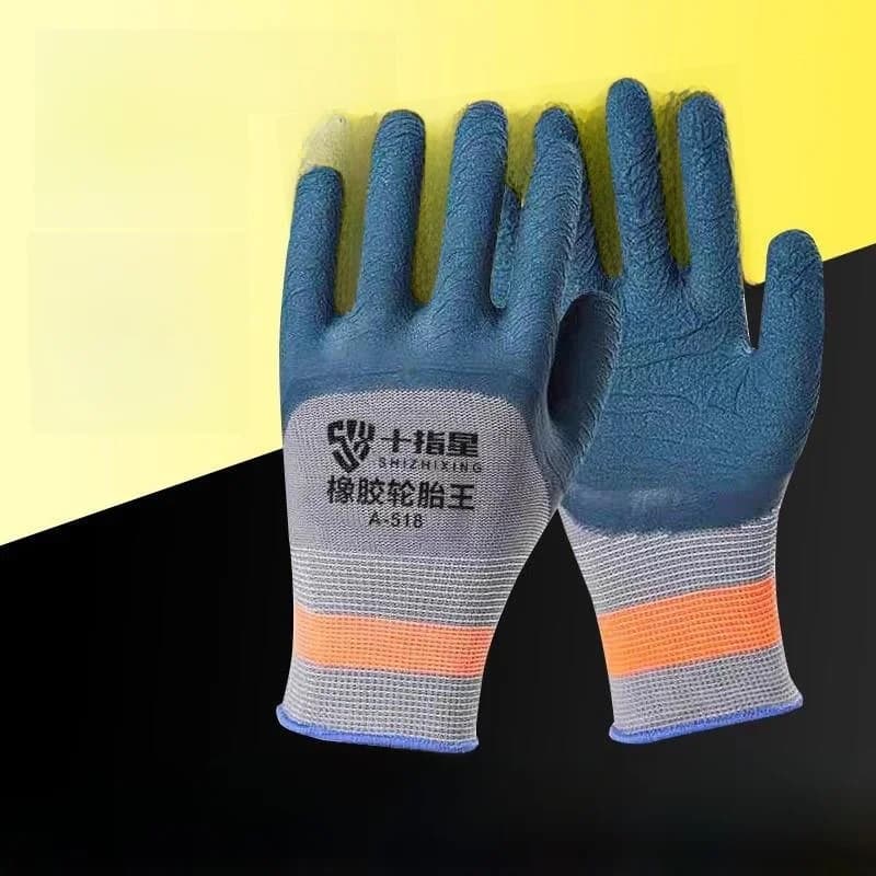 Guanti da Lavoro Durevoli Impermeabili Antiscivolo in Lattice di Gomma Ispessito Modello Sottile per Lavori Pesanti Resistenti all'Usura per Uso Domestico