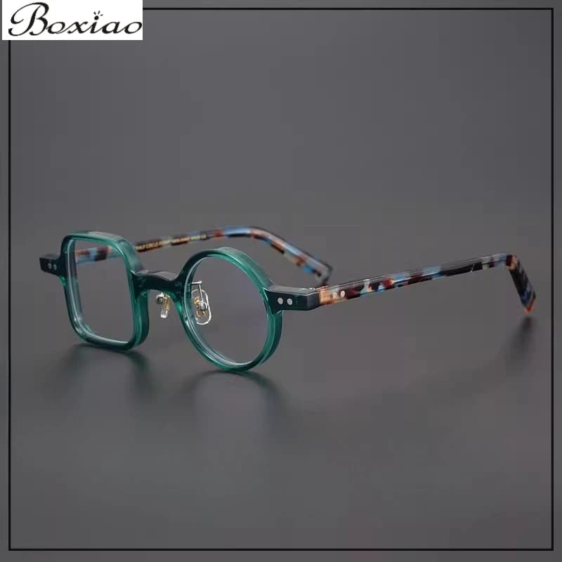 Un lato, un occhio rotondo, Iron Man Donny Zhang Gaqi, stesso designer giapponese, montatura da tavolo, miopia, colore tartarugato
