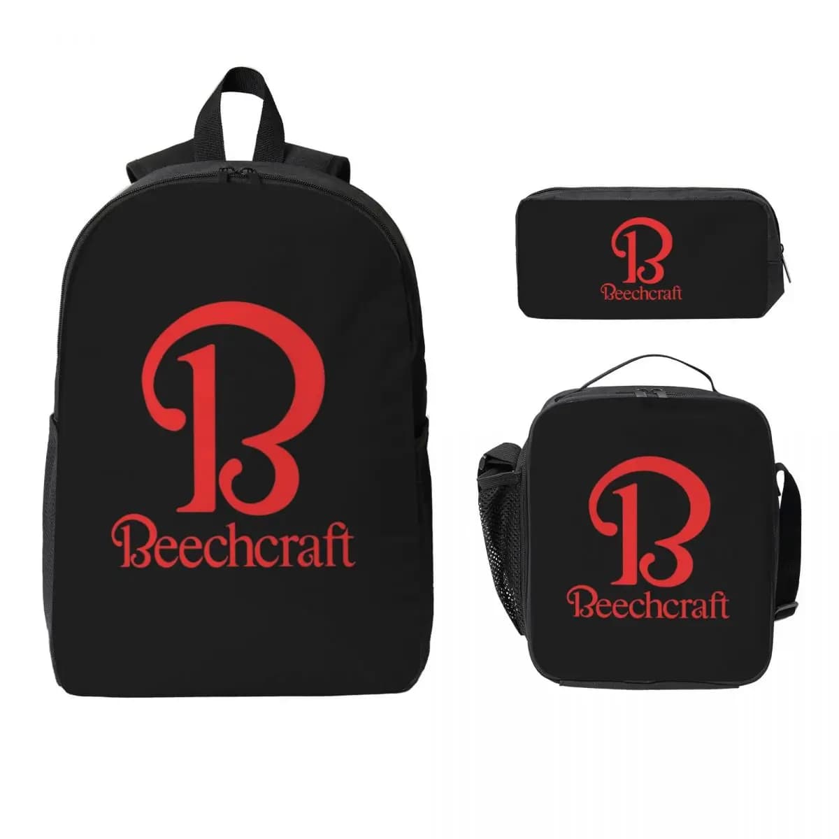 Beechcraft Aircraft Aviation Zaino Ragazzi Ragazze BookBag Borsa da scuola Borse a tracolla per computer Borsa da pranzo isolata 3ps Astuccio