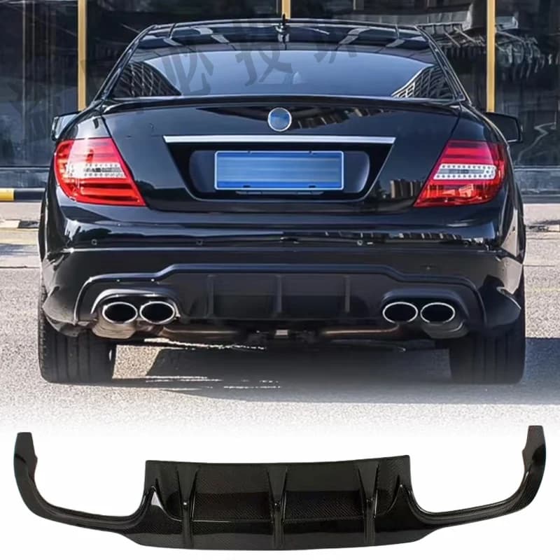 Diffusore Posteriore in Fibra di Carbonio 100% per Mercedes Benz Classe C W204 C63 AMG 2012-2015, Accessori Auto