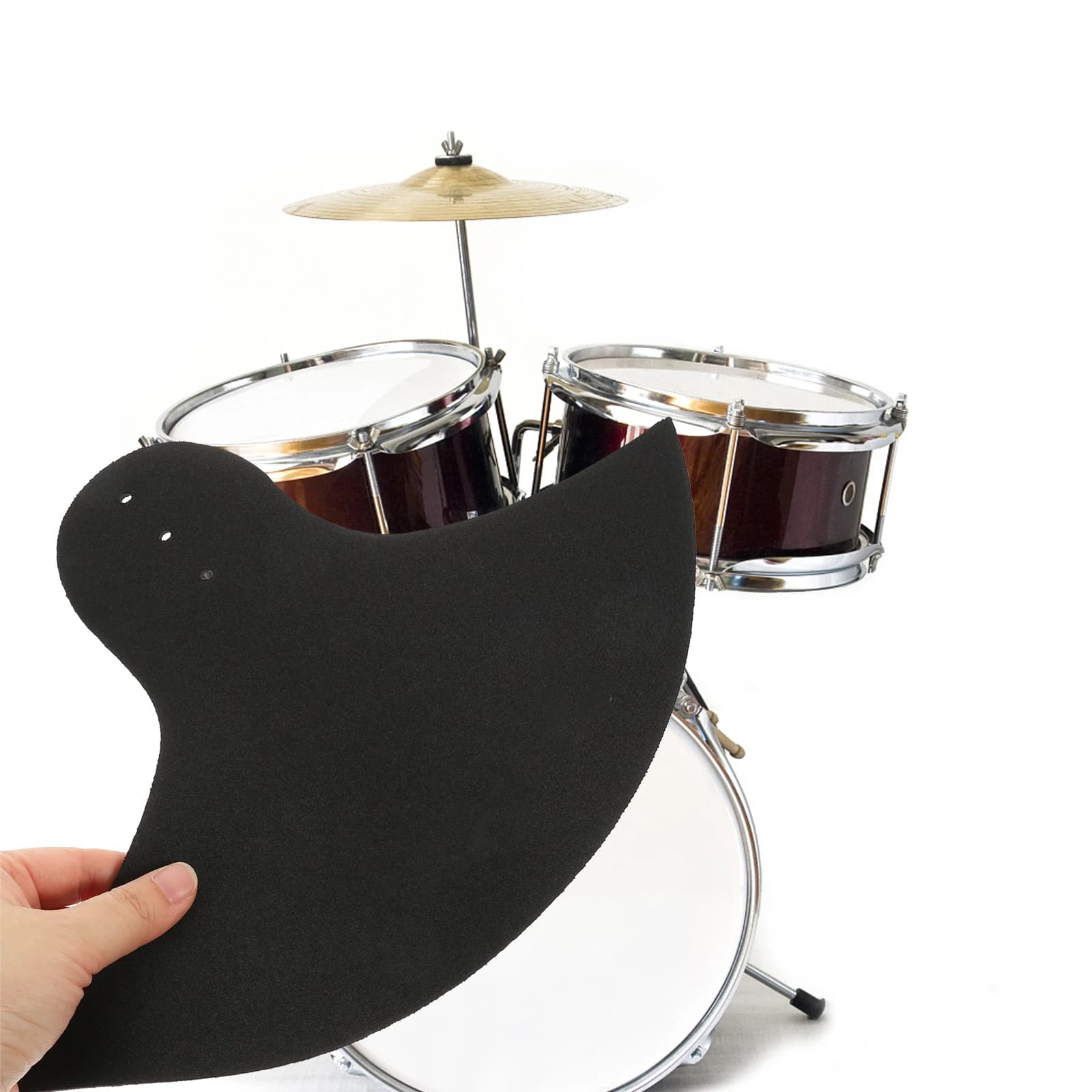 2 pezzi piatto pad hi hat muto rullante accessori nero crash ride pratica tamburo muto strumento di ricambio silenziatore