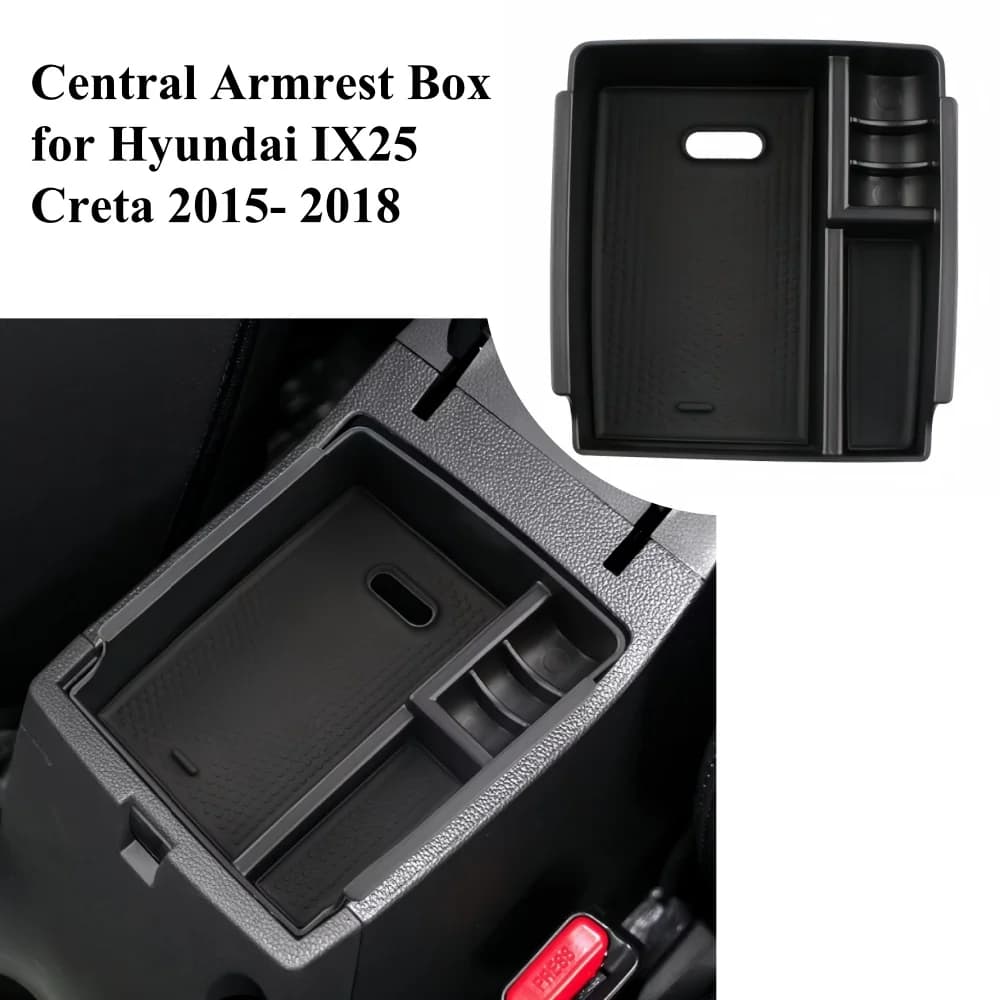 Auto Bracciolo Centrale Box Console Vassoio Scatola di Immagazzinaggio per Hyundai IX25 Creta 2015 2016 2017 2018 Contenitore Organizzatore Accessori