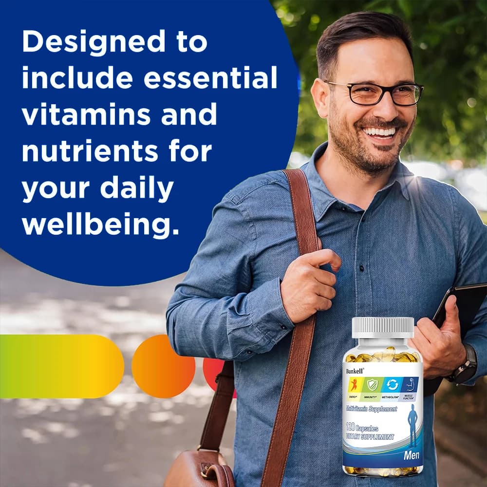 Multivitamin Capsules for Men - Mixer 12-in-1 of Vitamins and Minerals, Energy Support, Immunite and Muscle, Antioxidant, Food Supplement