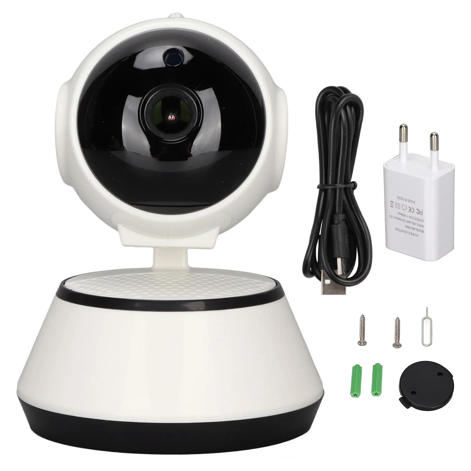 Telecamera di Sicurezza Intelligente per Interni, Monitor per Bambini Wi-Fi, Telecamera Wireless per Cani e Animali Domestici, Audio Bidirezionale, per Casa, Spina UK/US/EU 100-240V