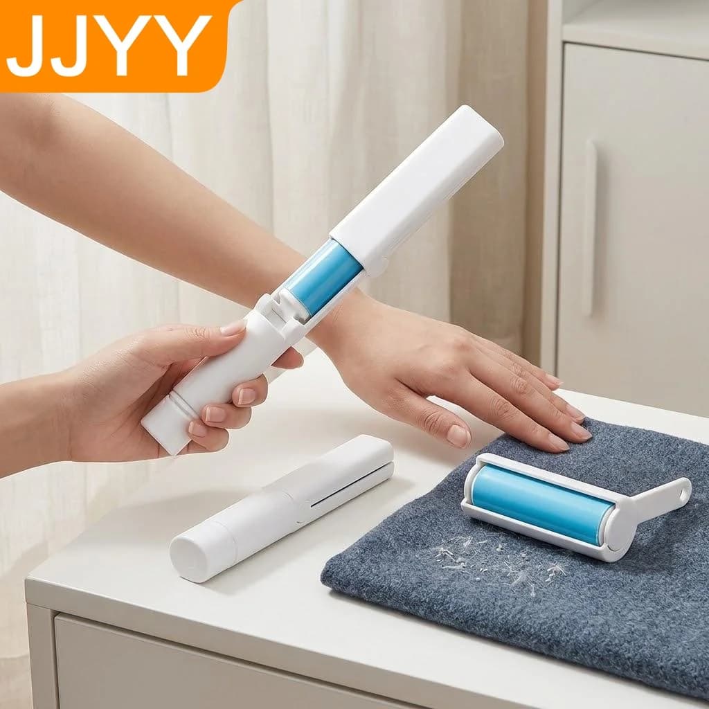 Rullo Rimuovi Peli di Animali Domestici Riutilizzabile, Lavabile, per Vestiti, Mobili e Tappeti, con Manico Pieghevole e Impugnatura Ergonomica