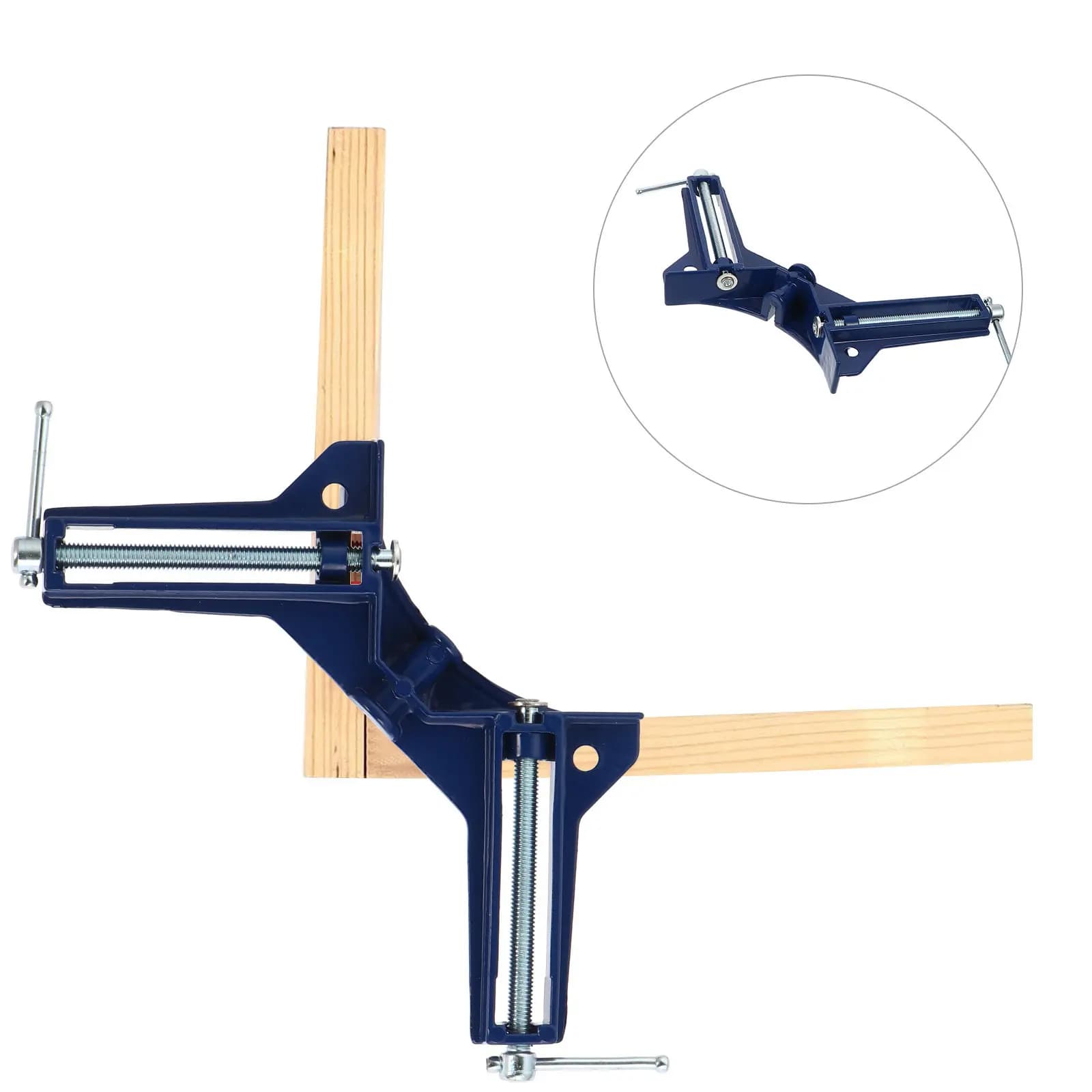 Angle Clamp 90 Degree Aluminum Alloy Blue Painted Right Angle Clamp for Woodworking Picture Frame Holder Fish Tank Assembly