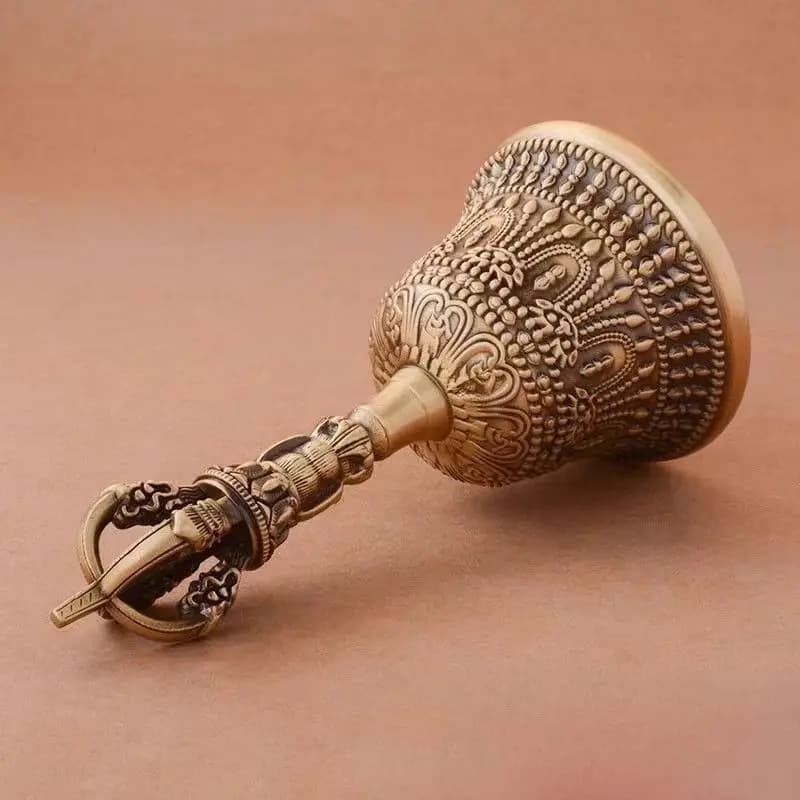 Tibet Tibetan Buddhist Hand bell Statue Ornament Home Office Cabinet Deco Desktop Decor Figurines