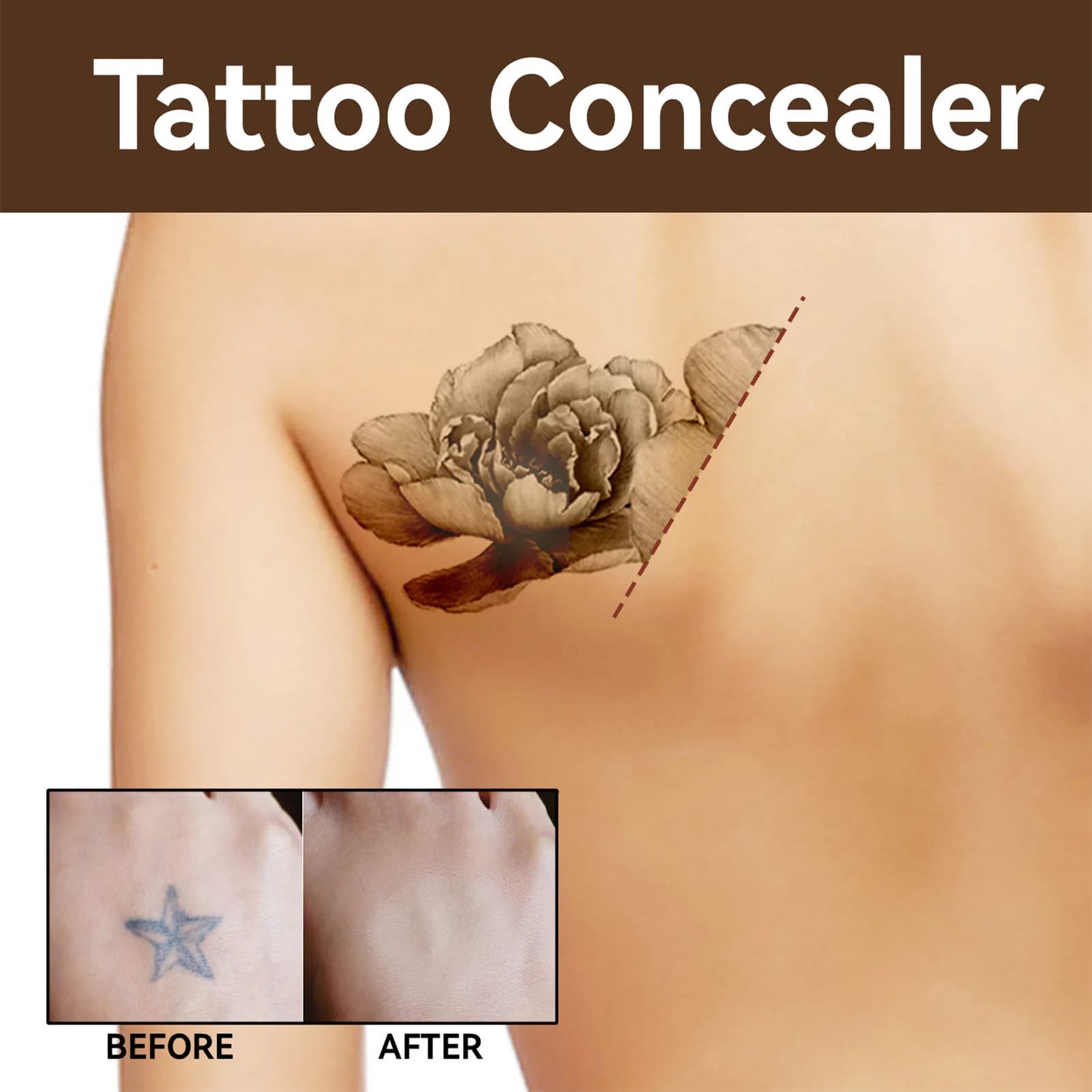 Correttore per tatuaggi trucco impermeabile portatile cicatrice per la pelle macchie scure correttore per la voglia per uomo donna 0.7oz