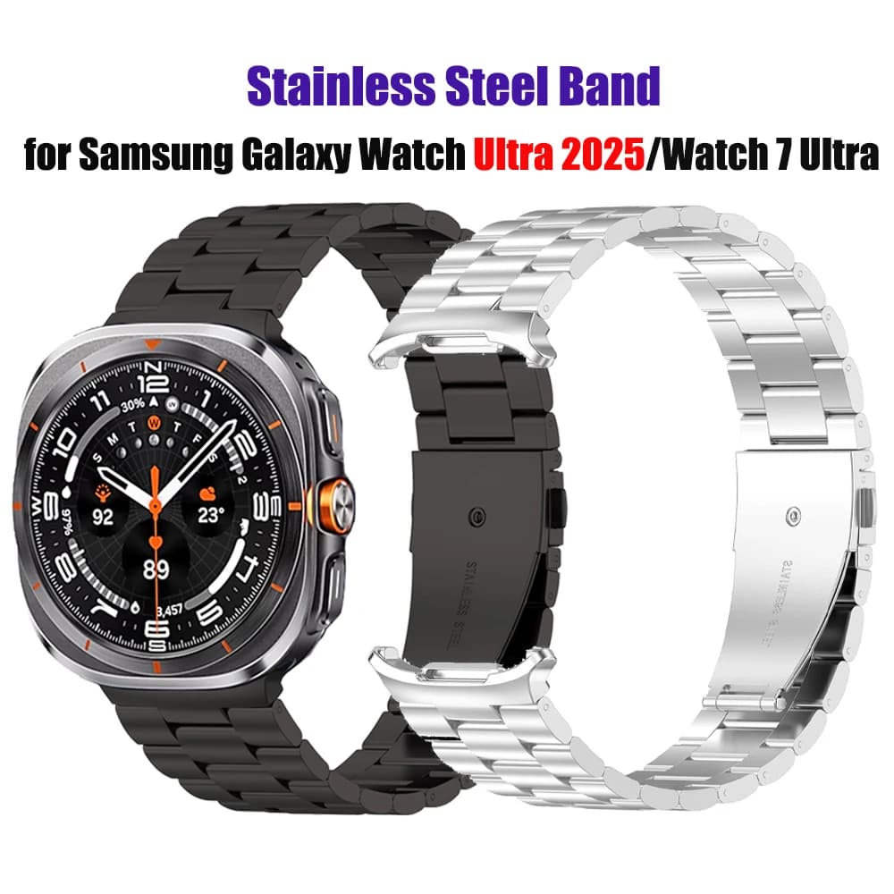 Cinturino in metallo in acciaio inossidabile per Samsung Galaxy Watch Ultra 2025 47mm Cinturino da lavoro senza spazi vuoti Galaxy Watch 7 Bracciale da uomo Ultra