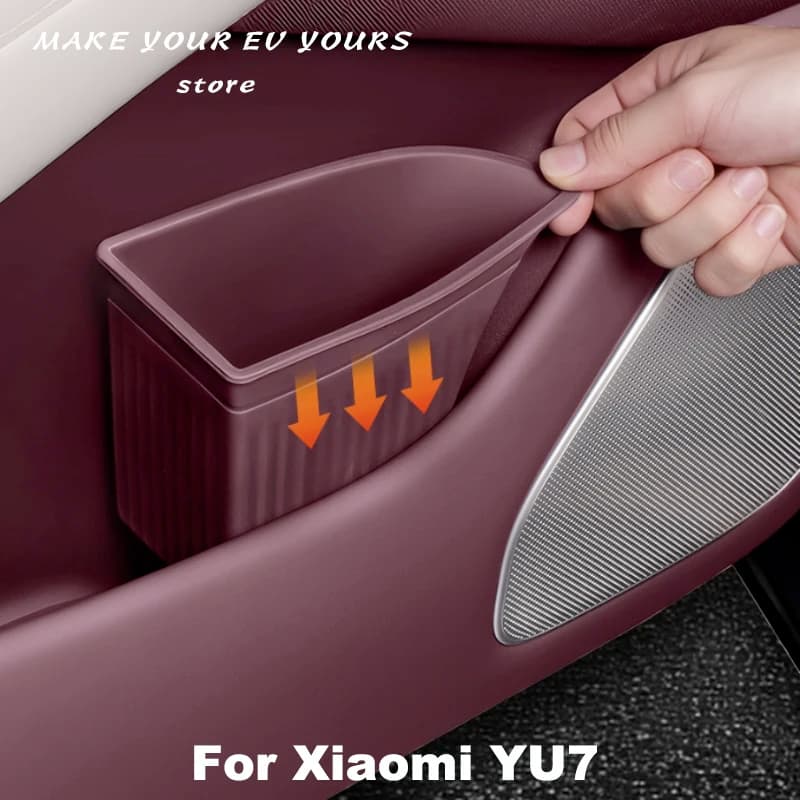 Per Xiaomi YU7 2025 2026 Porta auto Pattumiera Porta in silicone Scatola di immagazzinaggio Impermeabile Bidone della spazzatura Accessori auto