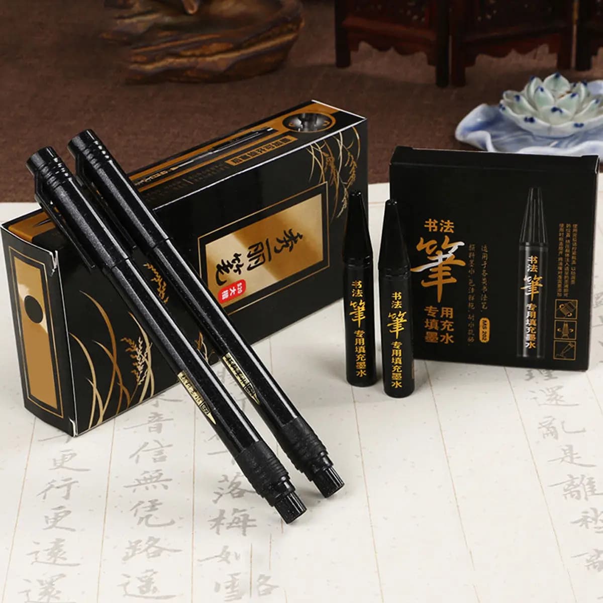 1Set Calligraphy Brush Pen Set Large Medium Small Fine Sizes Ink Included Chinese Japanese Writing Brush Pens