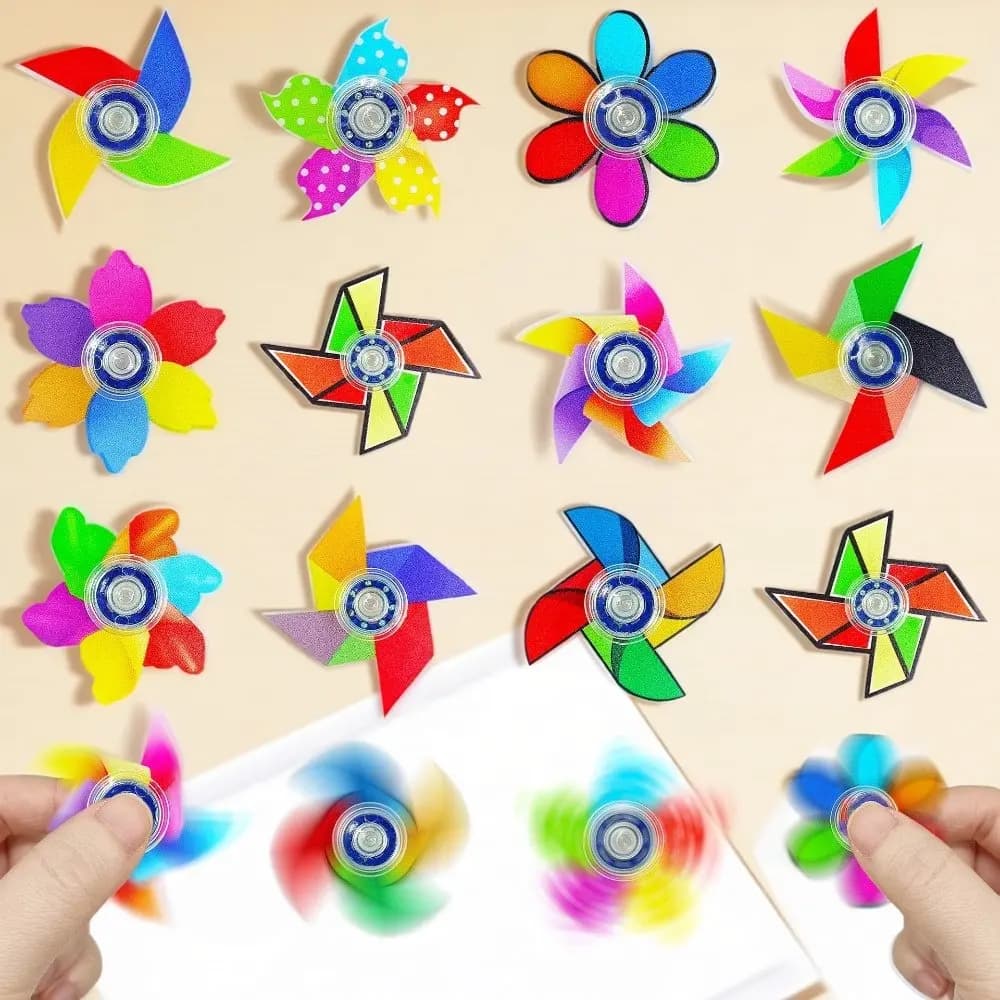 15 Pezzi di Fidget Spinner Colorati a Forma di Mulino a Vento, Piccolo Giocattolo Giroscopico Divertente e Portatile, Premio per Bambini dell'Asilo, Regalo di Capodanno, Giocattolo Antistress