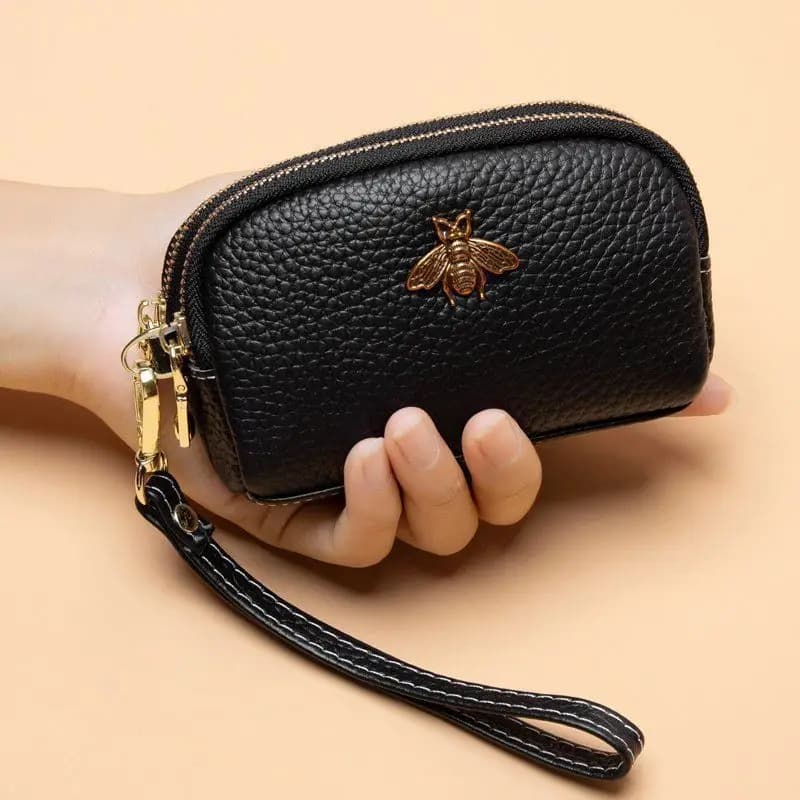 Women Coin Purse Genuine Leather Female Double Zipper Travel Organizer Mini Pouch Women Storage Bag Small Wallets New