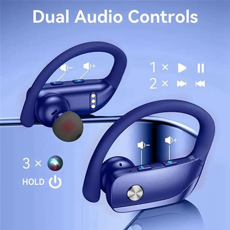 M85K wireless earphones Bluetooth 5.0 stereo headphones Waterproof sports headphones with built-in microphone Hifi for training- Black