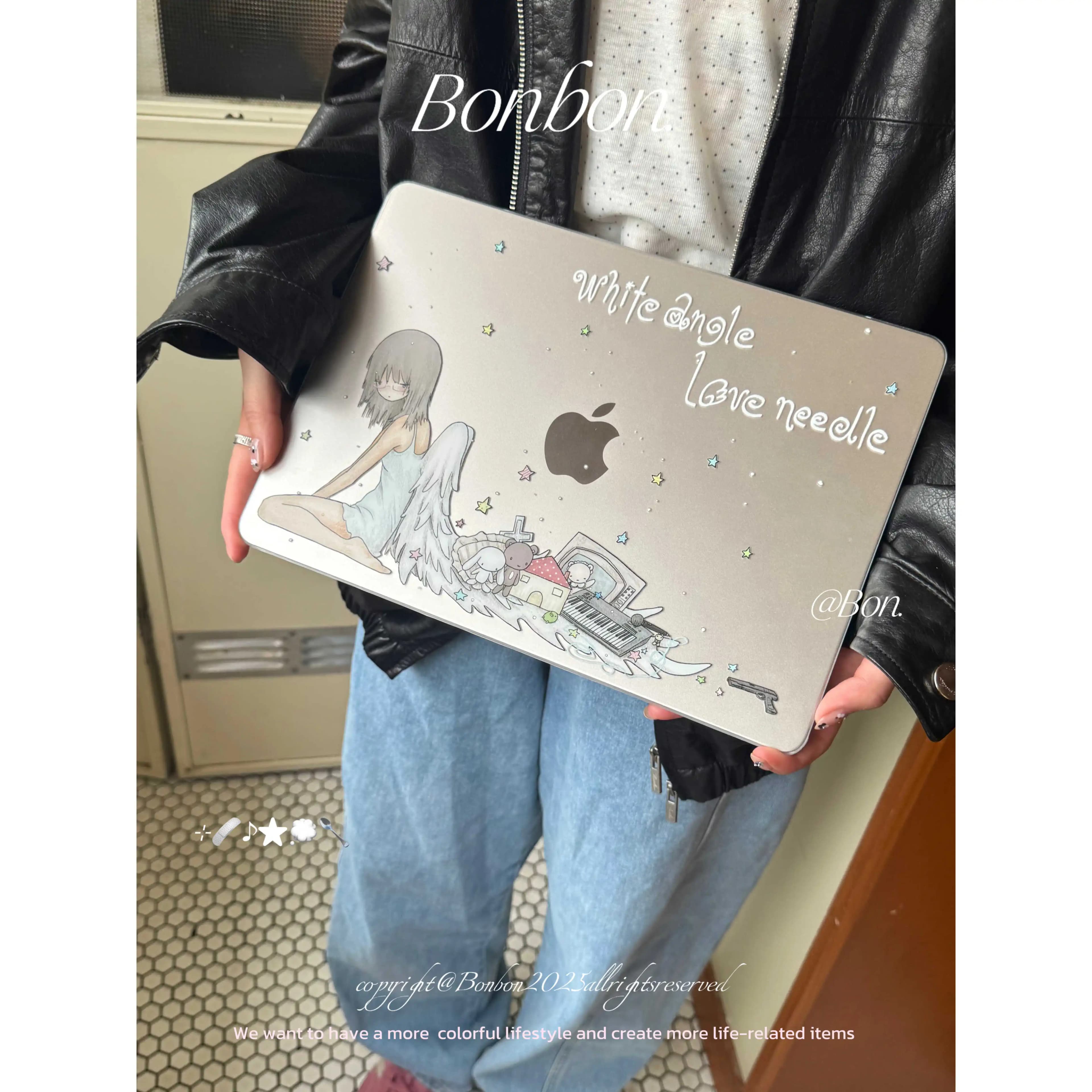 Custodia Angel Winged Girl per MacBook Neo 13 2026 Air 15 M4 M3, Cover Rigida per MacBook Pro 14 M1 M2 M5 14 16, Accessori Y2K