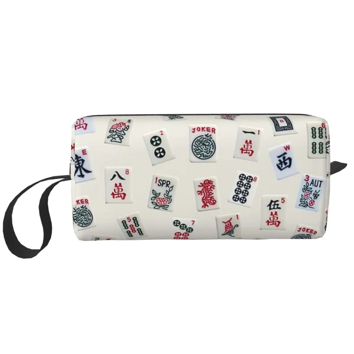 Mahjong Game Tiles Design Pencil Case for Students Pen Box Pencil Bag Stationery Supplies Women Cosmetic Bag