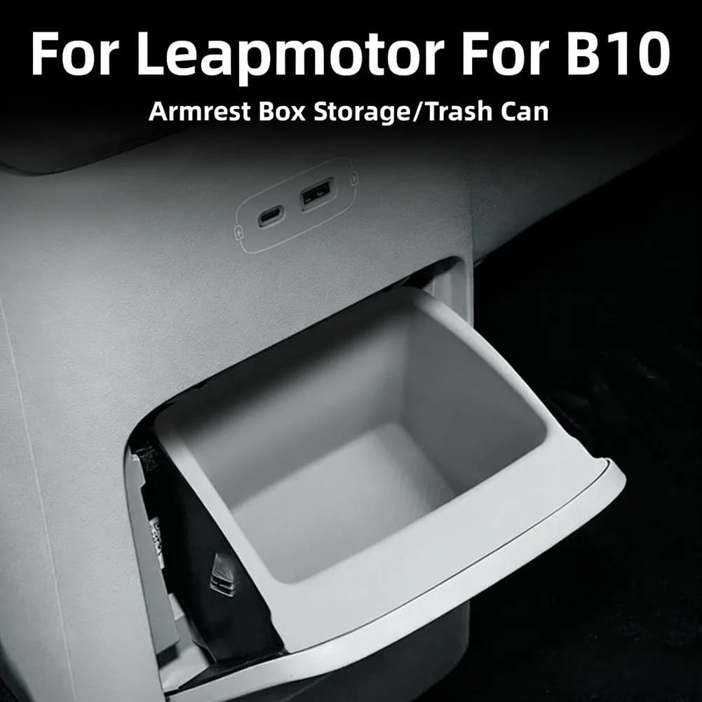 Scatola portaoggetti per auto in silicone impermeabile e pattumiera per Leapmotor per bracciolo posteriore B10 2025 progettato per l'organizzazione dell'auto