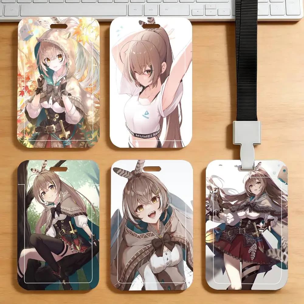 H-hololive Animation Nanashi Mumei Black Lanyard Card Holders Student Meal Cards And Campus Ids School