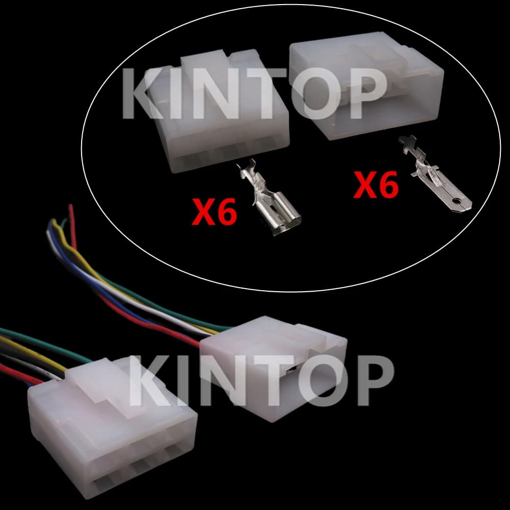 1 Set 6 pin auto maschio femmina presa di aggancio Automobile grande corrente cavo elettrico connettore non sigillato con fili