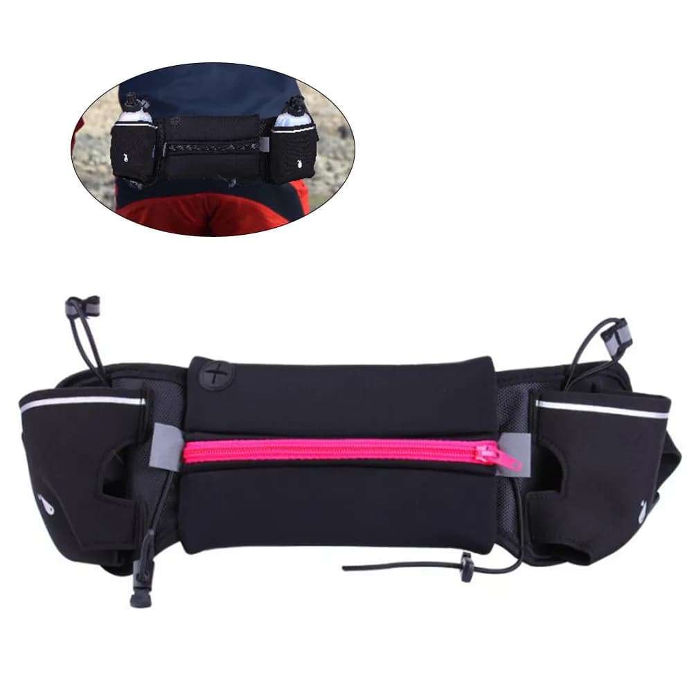 Running Waist Pack Waterproof Phone Holder Fits 4-6 Inch Phones Adjustable Running Pouch Belt with Multiple Pockets for Cards