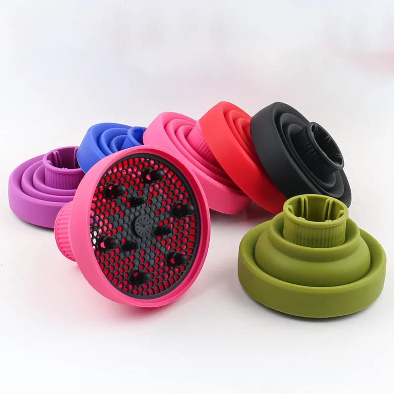 Silicone hair dryer portable diffuser: folding retractable nozzle, uniform heat distribution for hair accessories