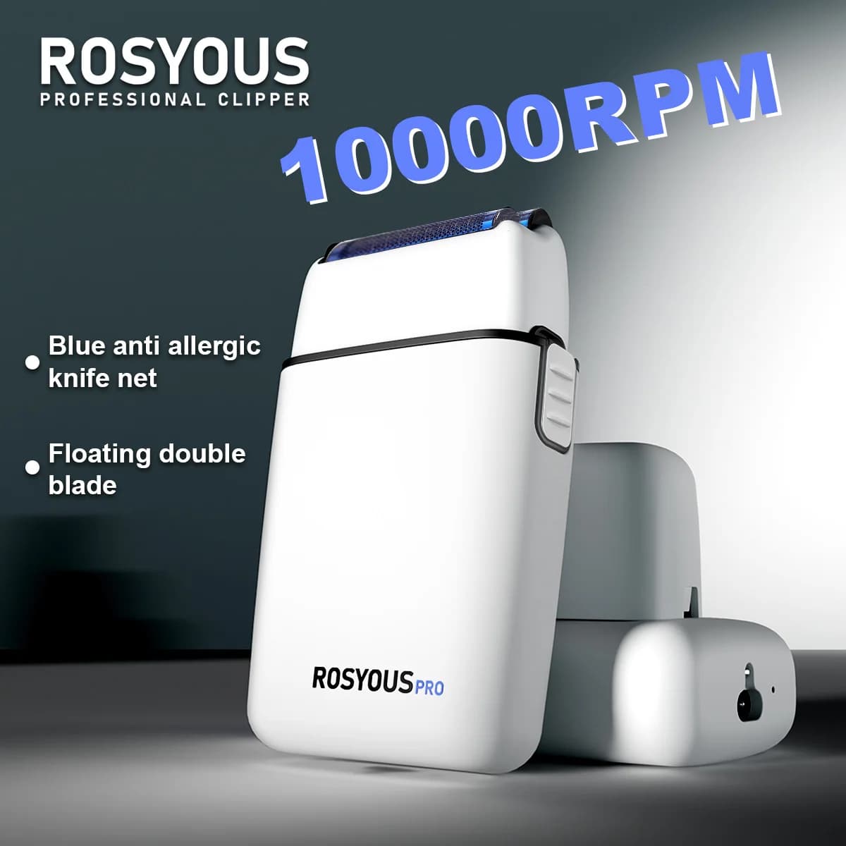 ROSYOUS RS620 Professional Razor 10000 RPM Double Lamina for Men Barba Trimmer Machine for Cutting Professional Hair