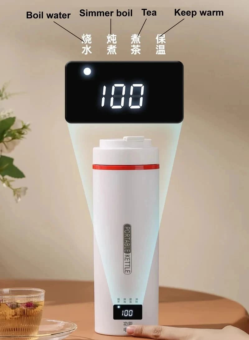 300W Electric Hot Cup Portable Electric Kettle Multifunction Stew Cook Cup Health Pot Office Temperature Control Teapot 450ml