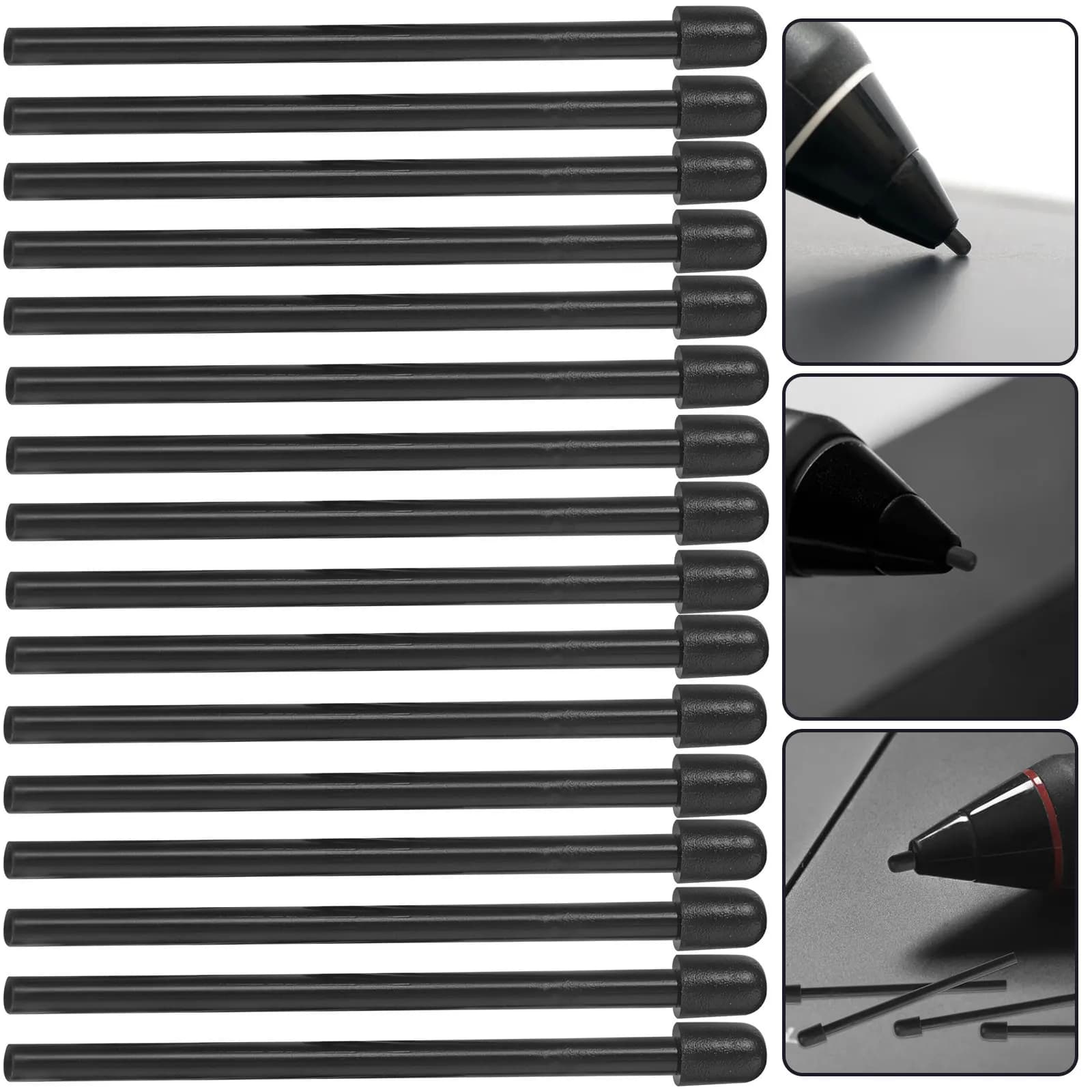 Set di 30 punte di ricambio professionali per penna da tablet grafico, ricambi per penna touchscreen, set di pennini di ricambio, scorrevoli e reattivi, sicuri per lo schermo, per disegno