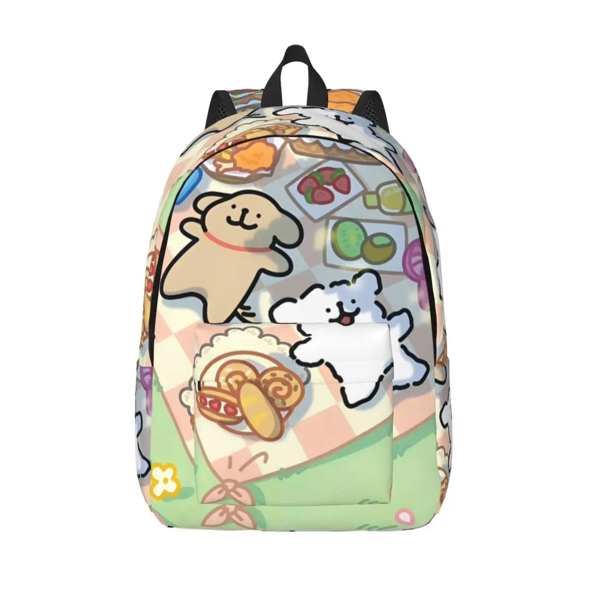 Zaino malese dorato Kawaii per coppie di cani per uomo donna casual scuola superiore escursionismo viaggi computer portatile borse di tela regalo
