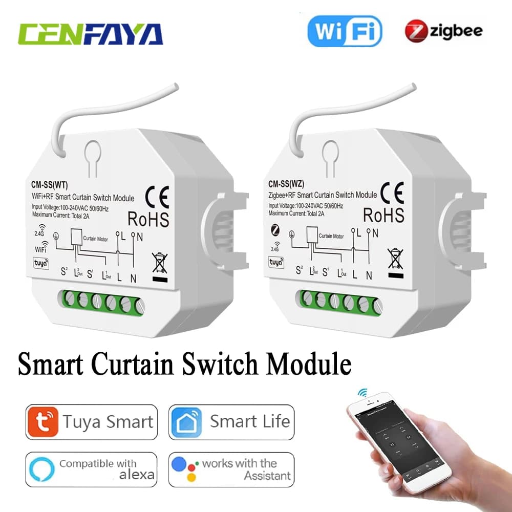 Interruttore intelligente per tende per motore elettrico per tapparella App Tuya Smart Life Controllo vocale con controllo vocale Alexa Google Home