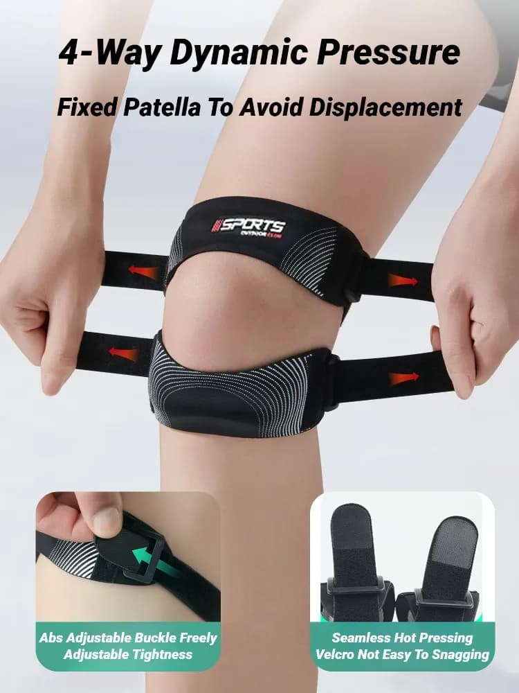 Fascia in Silicone per Patella Sportiva, Supporto per Ginocchio a Compressione per Basket, Fascia Stabilizzatrice Regolabile per Menisco