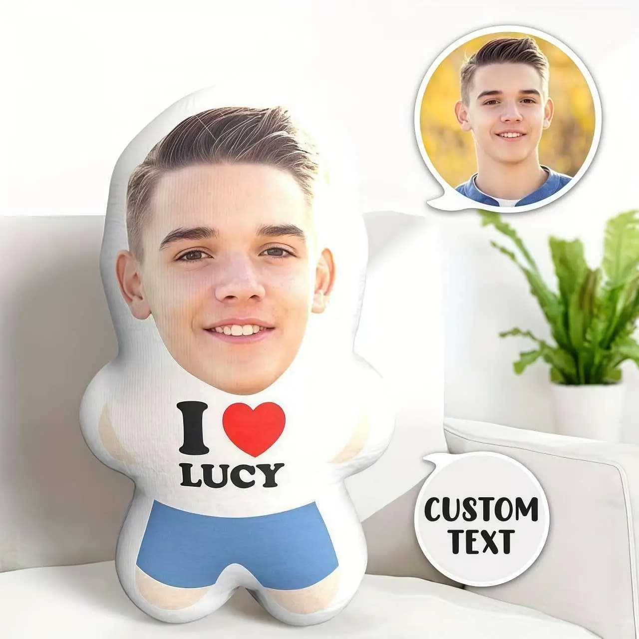 Cuscini con testo personalizzabili, cuscini per il viso personalizzati, decorazioni per la casa morbide, comode e carine, lavabili in lavatrice