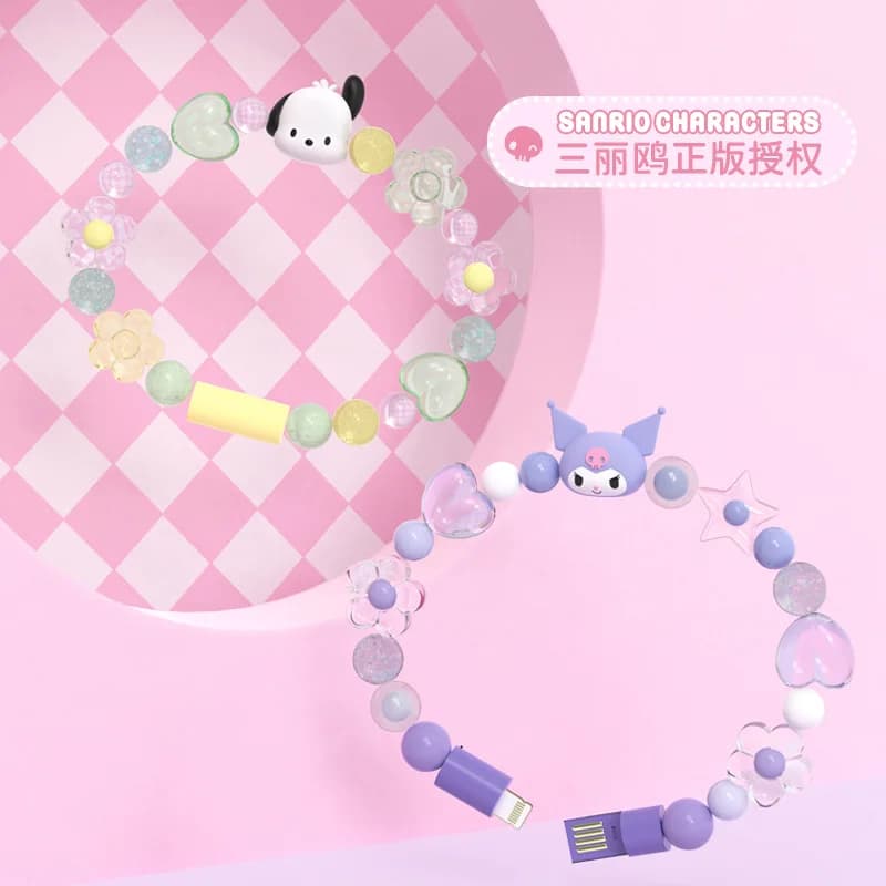 New Sanrio Cinnamoroll bracelet data cable portable and lightweight, perfect as a gift for girls and charger for iPhone type C phones