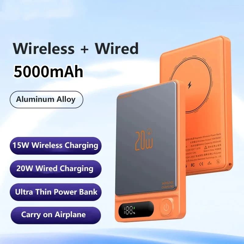 Banca di alimentazione magnetica Qi2 da 5000 mAh per batteria esterna portatile a ricarica rapida wireless Magsafe per batteria di ricambio IPhone Samsung