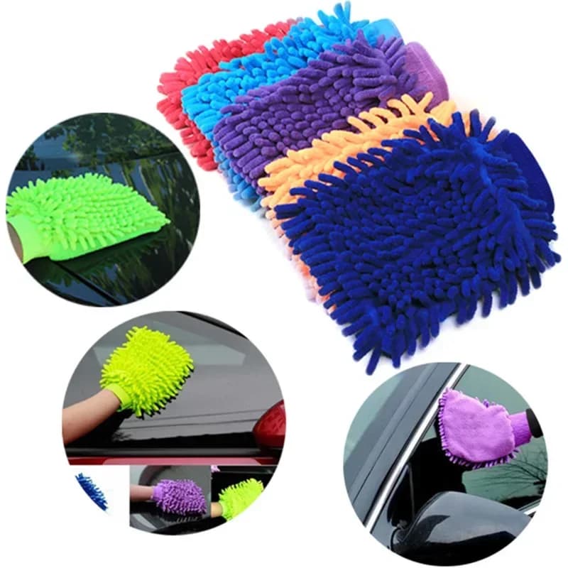 1/3/5pcs Car Wash Gloves Chenille Coral Fleece Gloves double-side Washing Wiper Towel Auto Dust Washer Car Cleaning Accessories