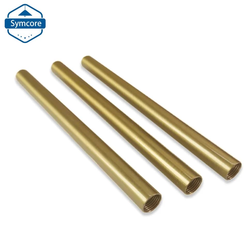 2 pcs M10 air chamber tooth table lamp straight copper Hod tube straight pipe earth LED central column connect extension rod
