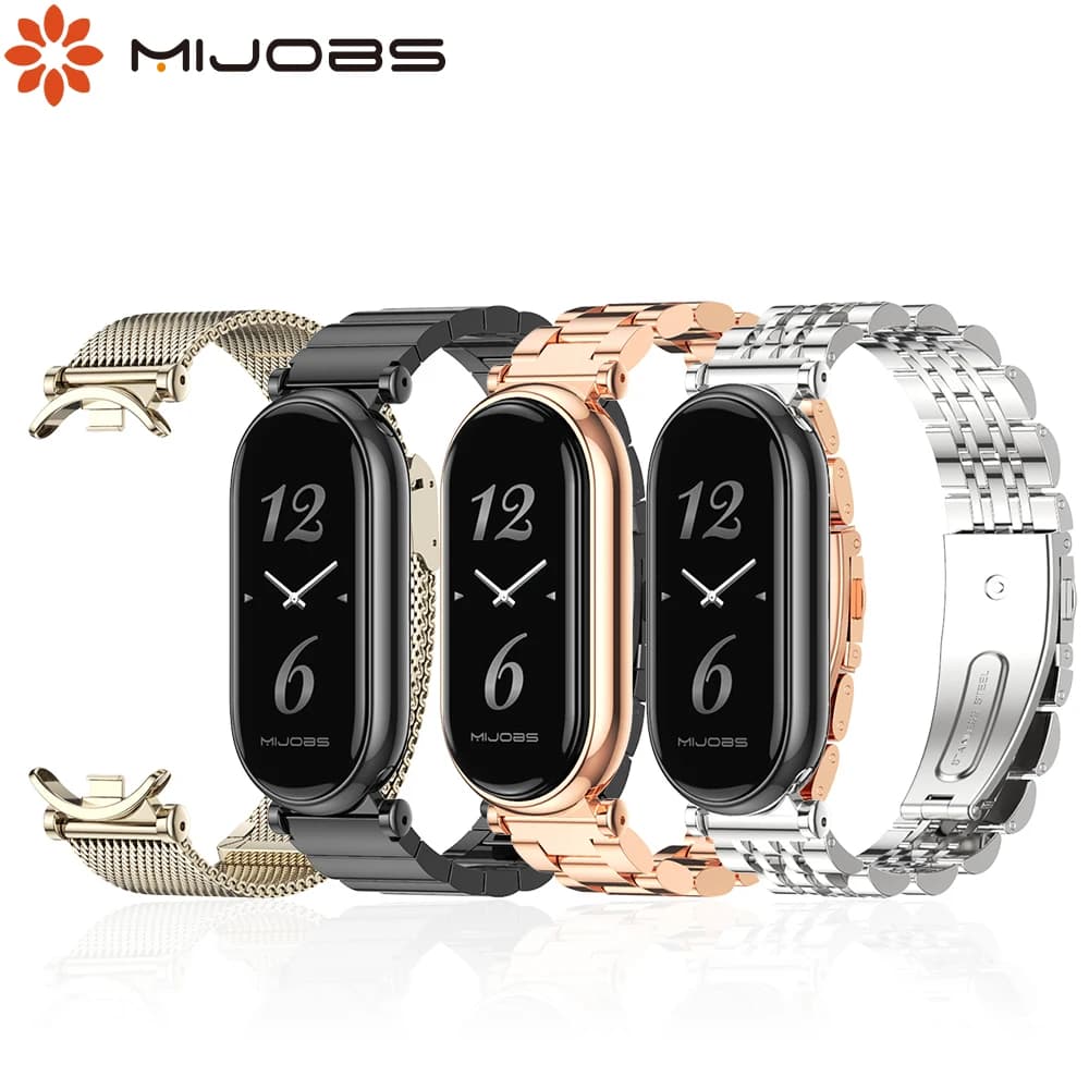 Cinturino per Mi Band 8 9 10 7 6 5 4 3 Bracciale in metallo per Xiaomi Mi Smart Band 9 Orologio Mi band 9 Accessori di ricambio