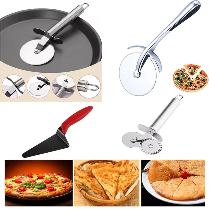 Set di grucce per pizza e server per torte in acciaio inossidabile, strumenti di cottura antiaderenti per affettare torte e pizza, accessori da cucina