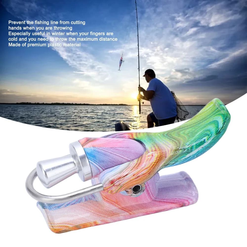 Plastic Sea Fishing Casting Trigger 6*3.8cm Thumb Button Surf Fishing Trigger Aid with Cable Ties Fishing Trigger Shore Beach