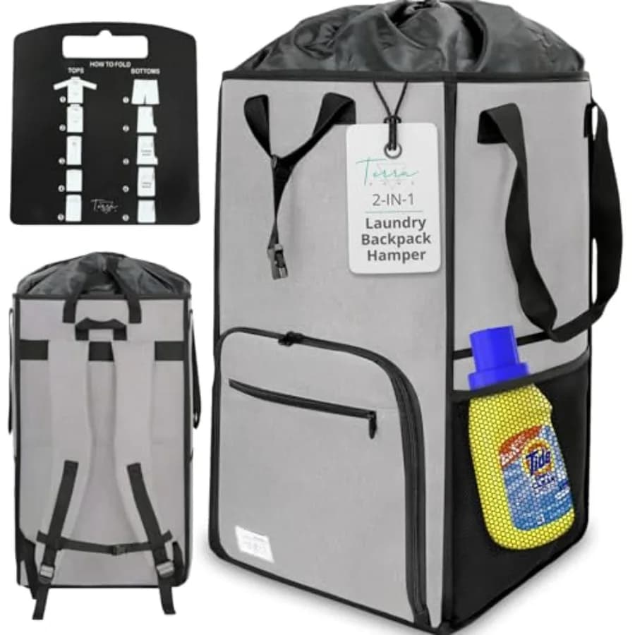 Borsa per Bucato Extra Large Portatile, Essenziale per Dormitori Universitari e Appartamenti, con Cinghia, Tavola Pieghevole per Camicie
