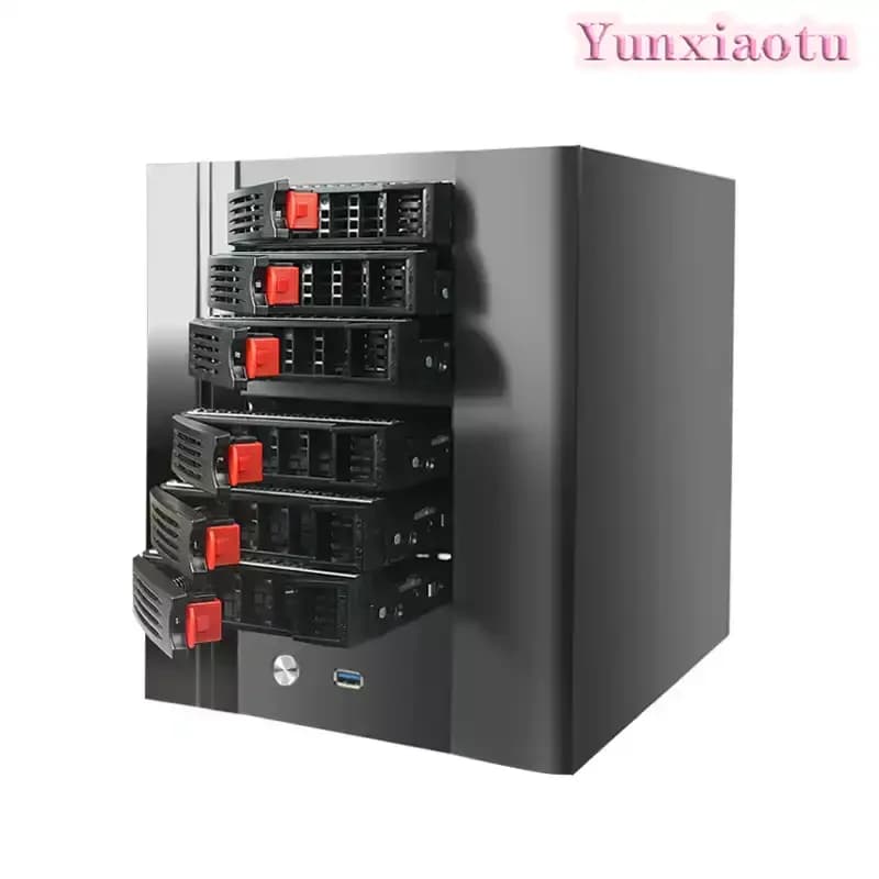 6 8 Bay NAS Case ITX Hot Swap Black Synology Home Private Cloud Storage Server Mini PC Chassis